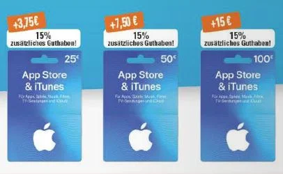 Bonusguthaben für iTunes-Karten: Mehr fürs Geld bei Kaufland, Edeka, LIDL, Budni & Marktkauf