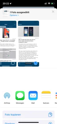 iOS 13 - so sieht die neue Sharing-Funktion aus
