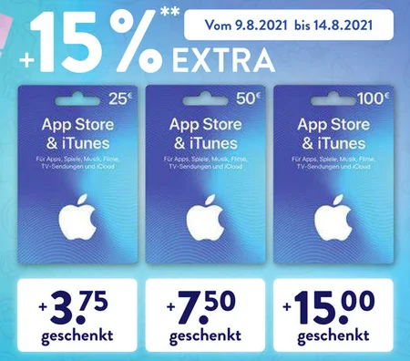 Bonusguthaben für iTunes-Karten: Diese Woche 15% extra bei ALDI Süd & ALDI Nord