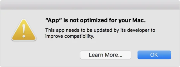 Neue Warnmeldung in macOS High Sierra: Ende der 32-Bit-Apps naht