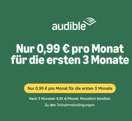 Audible: Drei Monate gibt es für insgesamt 2,97 Euro - auch für Altkunden! (Reminder)