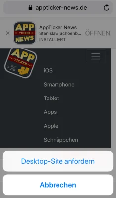 iOS-Tipp: Desktop-Version von Webseiten in Safari aufrufen