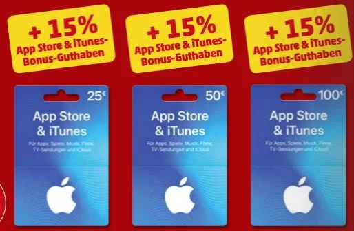 Bonusguthaben für iTunes-Karten: Diese Woche 15 Prozent extra bei Penny und Netto & 10 Prozent extra bei Apple (Update)