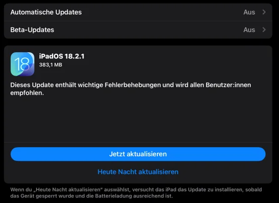 Apple veröffentlicht iOS 18.2.1 & iPadOS 18.2.1 mit Fehlerbehebungen