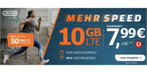 Günstige Handytarife inklusive Allnet Flatrate für unter 10 Euro im Monat