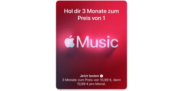 Apple Music: 3 Monate zum Preis von einem