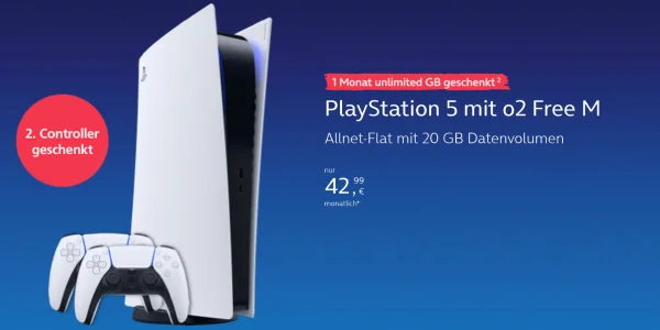 PlayStation 5 mit zwei Controllern für einmalig 1 €