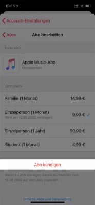 Apple Music kündigen - eine Schritt für Schritt Anleitung