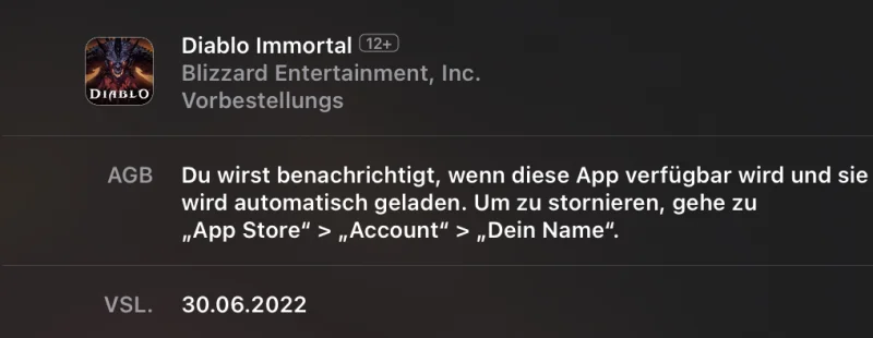 "Diablo Immortal" kann ab sofort kostenlos im App Store vorbestellt werden