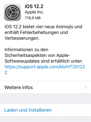 Apple veröffentlicht iOS 12.2 mit vielen Neuerungen & Bugfixes
