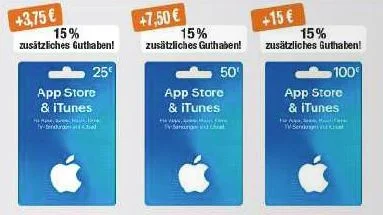 Bonusguthaben & günstigere iTunes-Karten bei LIDL, Marktkauf, Edeka & Trinkgut