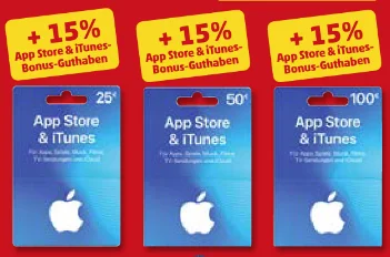 Bonusguthaben für iTunes-Karten: 15 Prozent extra bei Penny & Netto