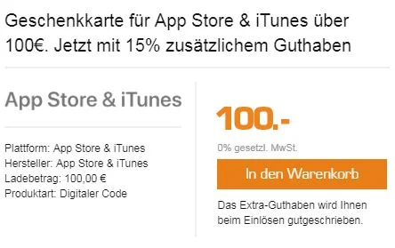 Bonusguthaben für iTunes-Karten: 15 Prozent extra bei Rewe & Saturn (Update)