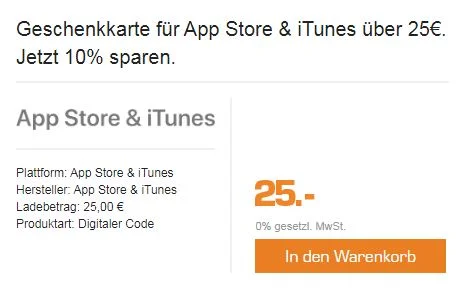 Diese Woche 15 Prozent Bonusguthaben für iTunes-Karten bei Penny & 10 Prozent Rabatt bei Saturn