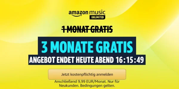 Prime Day: Amazon Music Unlimited nur noch heute 3 Monate gratis
