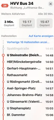 Apple rollt Informationen zum deutschen ÖPNV in der Kartenapp Maps aus