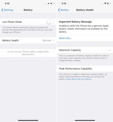 iPhone XS, XS Max und iPhone XR: Apple deaktiviert die Batteriezustandsanzeige für Akkus von Drittanbietern