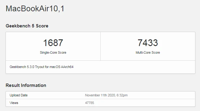 MacBook Air mit M1-Chip: Erste Benchmarks verfügbar