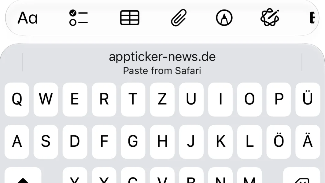 iOS 27: Direktes Einfügen von Inhalten über die Tastatur