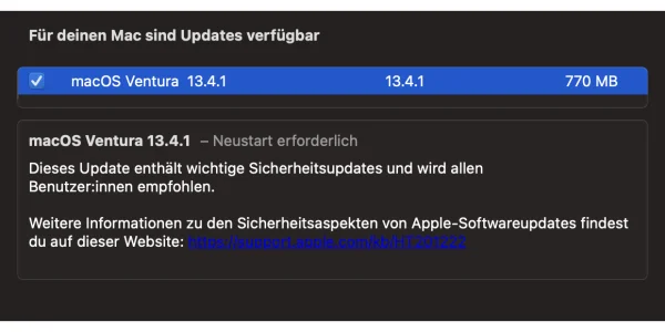 Apple veröffentlicht macOS 13.4.1 und schließt zwei kritische Sicherheitslücken