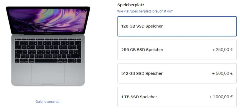 Apple senkt Preise für SSD-Speicher für Mac mini, MacBook Air & MacBook Pro