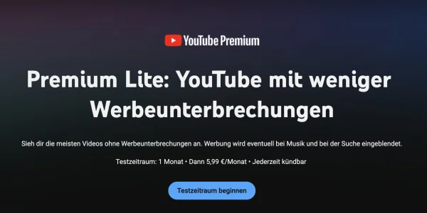 Premium Lite: YouTube startet neues Abo-Modell in Deutschland