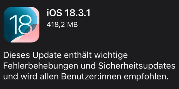 iOS 18.3.1: Apple testet neues Bugfix-Update (Aktualisierung)
