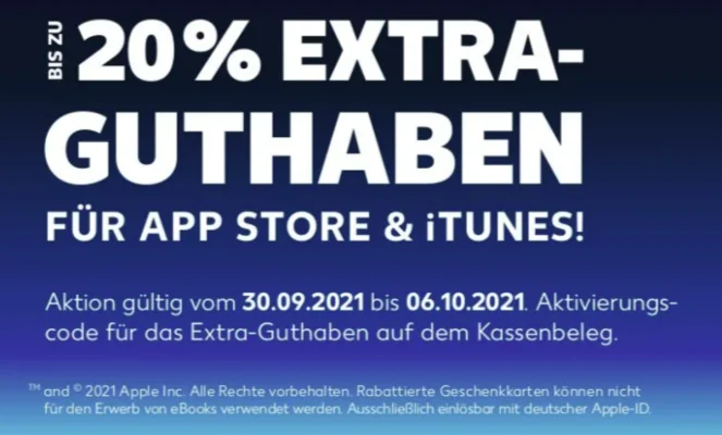 Bonusguthaben für iTunes-Karten: Bis zu 20% extra bei Kaufland, 15% bei Rewe