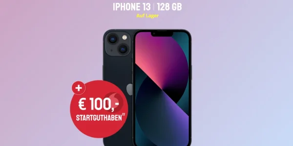 iPhone 13: Bis zu 15 GB (Vodafone) geschenkt, 50 GB Allnet-Flat für effektiv 12,91 Euro