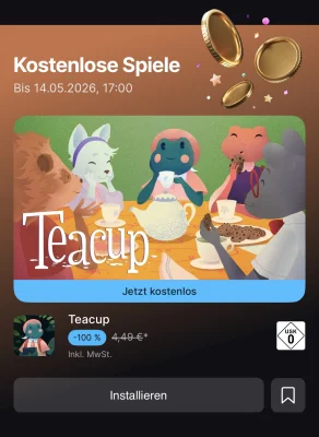 Epic verschenkt „Teacup“ für iOS & iPadOS in seinem mobilen Games Store
