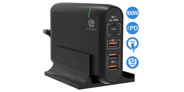 100W Kombiladegerät mit USB-C und USB-A für MacBooks und weitere Geräte