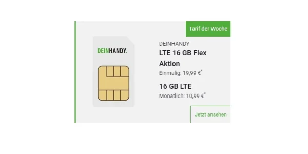 16 GB Daten inkl. Allnet-Flat nur 10,99 € monatlich mit flexibler Laufzeit