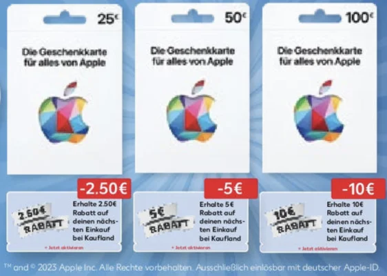 Kaufland: Apple Gift Card kaufen und Einkaufsgutschein sichern
