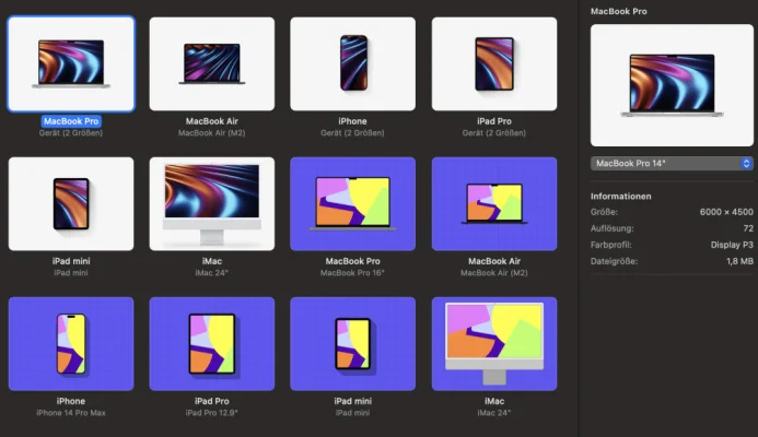 Pixelmator Pro 3.3.1 kommt mit Bildvorlagen verschiedener Apple-Geräte