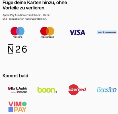 Apple Pay startet in Österreich & neuer Partner in Deutschland