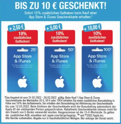 Bonusguthaben für iTunes-Karten bei Rossmann & Kaufland (Update: auch bei Marktkauf)