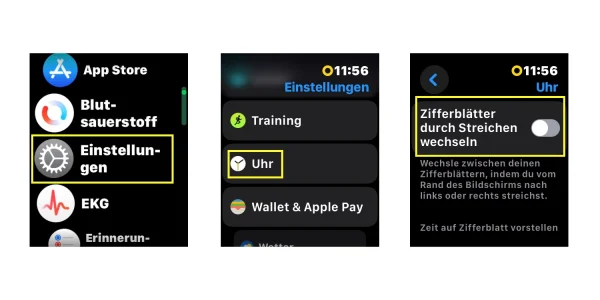 Praxistipp für watchOS 10.2: Schnellen Wechsel des Zifferblatts aktivieren