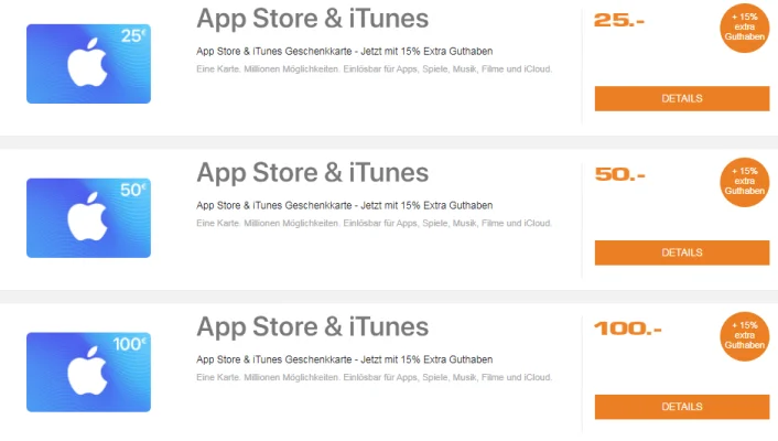 Bonusguthaben für iTunes-Karten: 15% extra bei Saturn, Aldi Nord & Aldi Süd