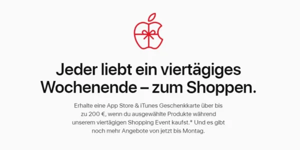 Apple startet Black Friday Event mit iTunes-Karten für ausgewählte Produkte