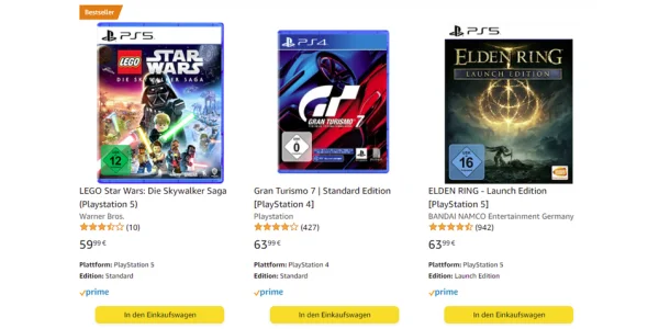 Amazon Werbeaktion: 3 Videospiele zum Preis von 2