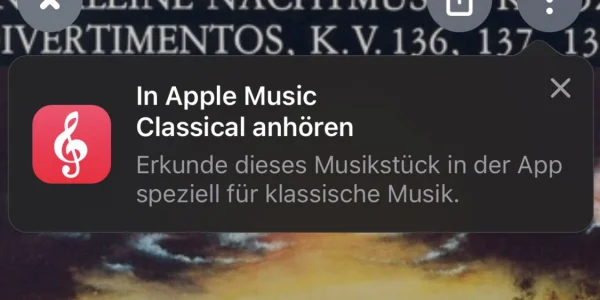 Shazam unterstützt mit Version 15.33 Apple Music Classical