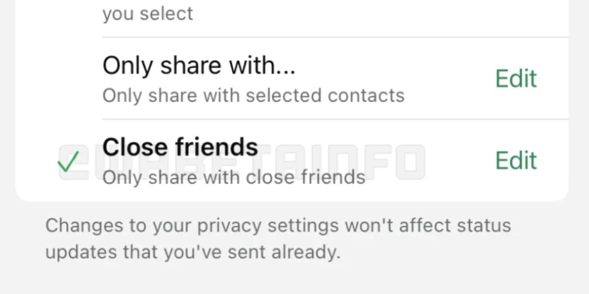 WhatsApp: Der Status kann bald mit „engen Freunden“ geteilt werden