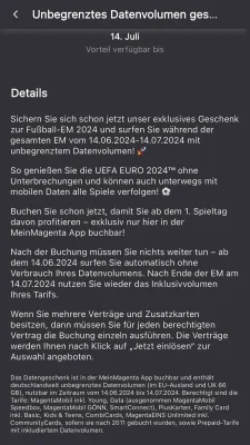Die Telekom schenkt ihren Kunden zur Fußball-Europameisterschaft unbegrenztes Datenvolumen (Reminder)