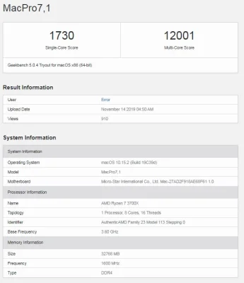 Weiterer Fund bei GeekBench zeigt Ergebnisse von iMac & Mac Pro mit AMD-Prozessor