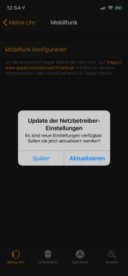 Probleme mit der Apple Watch & iOS 12.1.4 - o2 aktualisiert Netzbetreiber-Einstellungen