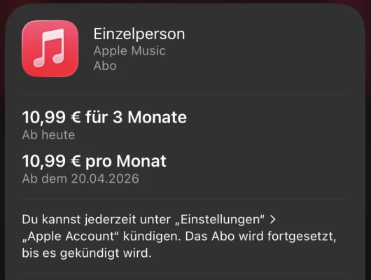 Nur in der App: Drei Monate Apple Music für 10,99 Euro sichern