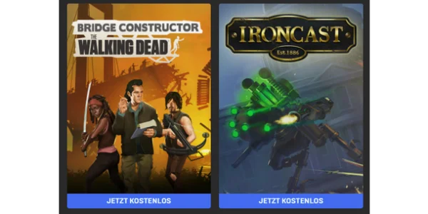 "Bridge Constructor: The Walking Dead" & "Ironcast" kostenlos im Epic Games Store