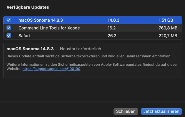 macOS 15.7.3 & macOS 14.8.3: Sicherheitsupdates gibt es auch für für Sequoia und Sonoma