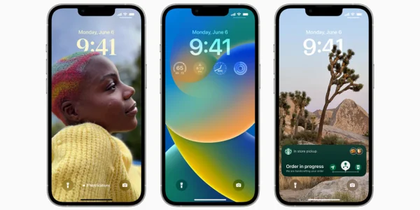 iOS 16 mit Widgets im Sperrbildschirm und einer großen Auswahl an neuen Hintergrundbildern