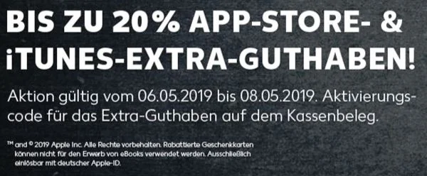 Bonusguthaben für iTunes-Karten: Bis zu 20 Prozent bei Kaufland, 15 Prozent bei Edeka & Marktkauf (Update)